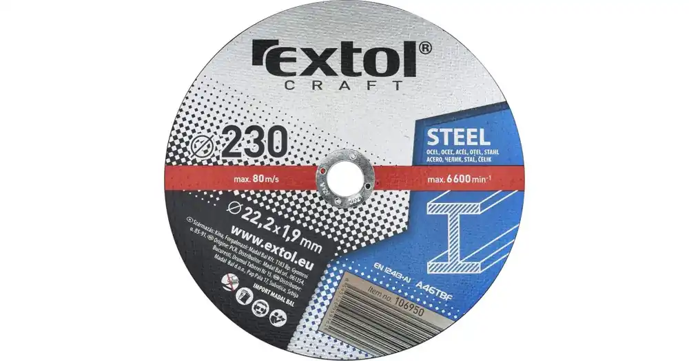EXTOL CRAFT Metalltrennscheiben, 5 Stück, O 230x1,9x22,2mm 106950 Preisreduziert