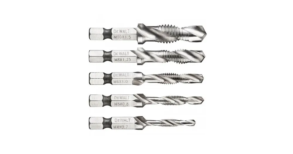Neuheit DeWALT Metallbohrer-Set mit Gewindebohrer M4, M5, M6, M8, M10 (5 Stück) DT50060