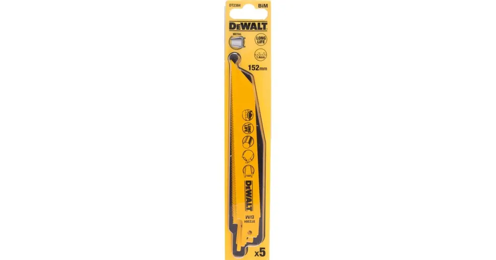 Markenware DeWALT Universal-Sägeblatt 152 mm – für Metalle, Bleche, Rohre und Profile bis 3 mm (5 Stück) DT2384