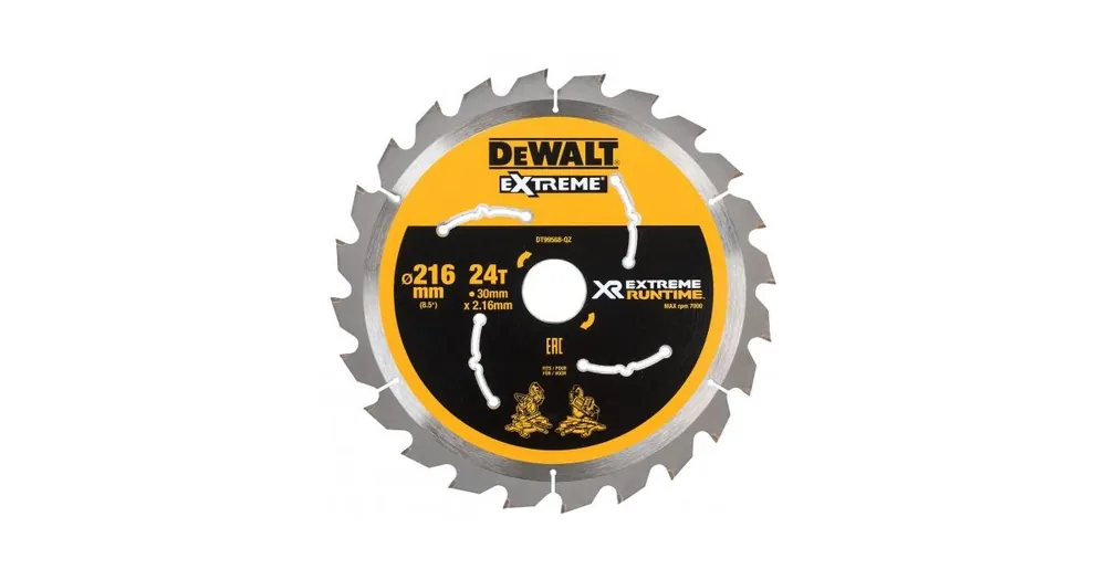 DeWALT Sägeblatt (ideal für FLEXVOLT Sägen) 216 x 30 mm, 24 Zähne DT99568 Solange Der Vorrat Reicht