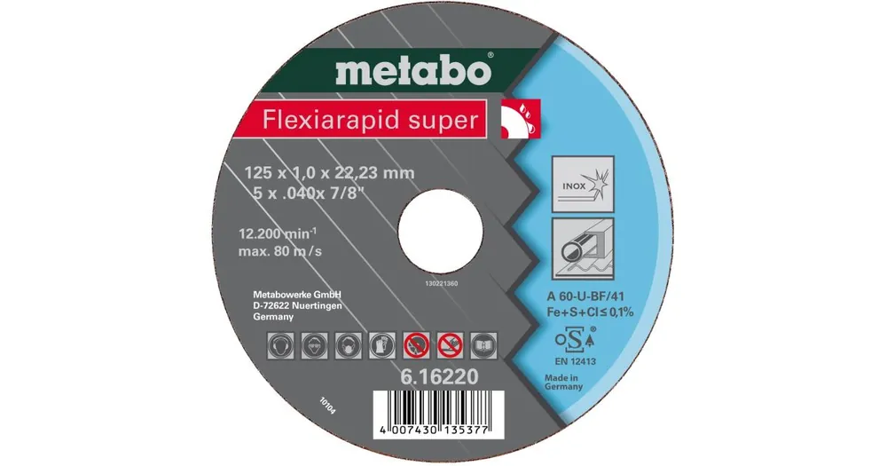 Heißes Angebot METABO Trennscheibe - Stahl - FLEXIARAPID SUPER 115x1,0x22,2 616216000