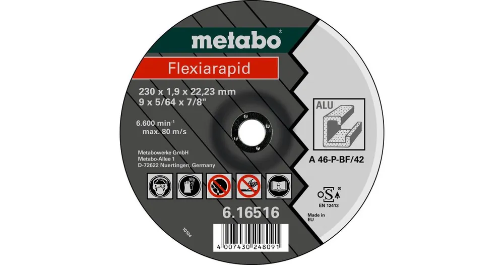 METABO Trennscheibe FLEXIARAPID 115x1,0x22,23 Alu 616512000 Ausverkauf