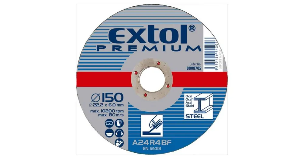 Highlight EXTOL Schleifscheibe für Stahl, Durchmesser 150 x 6,0 x 22,2 mm 8808705