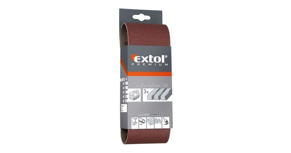 Expressversand EXTOL Schleiftuch-Endlosband, Verpackung. 3 Stück, 75 x 457 mm, P60 8803506