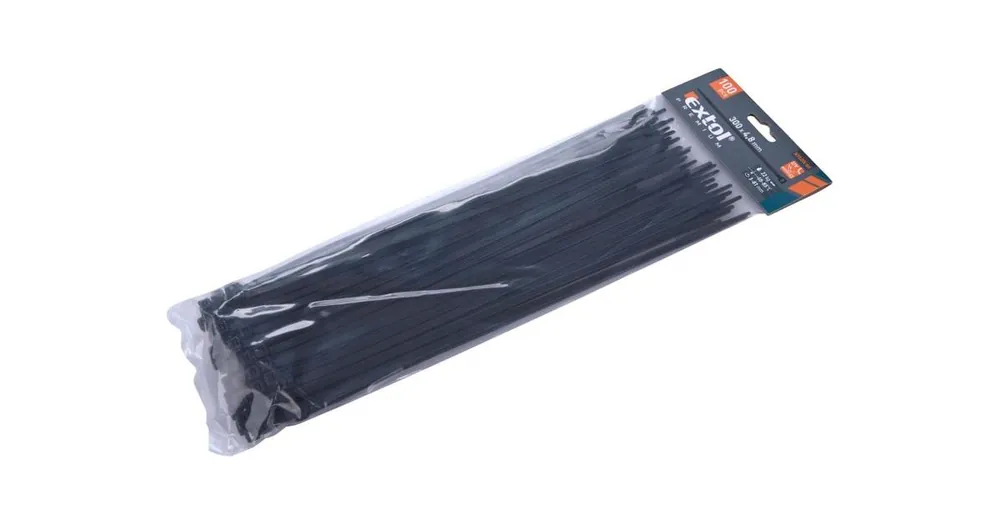 EXTOL Kabelbinder schwarz, 300 x 4,8 mm, 100 Stück, Nylon PA66 8856162 Online Kaufen