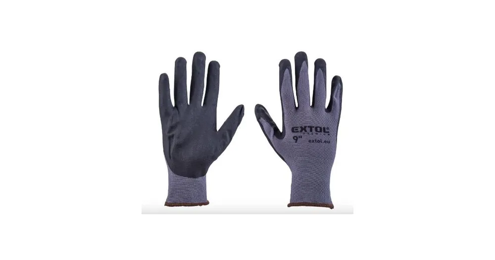 Versand Am Gleichen Tag EXTOL Nylonhandschuhe, nahtlos, halb nitrilimprägniert, Größe 9" 8856681