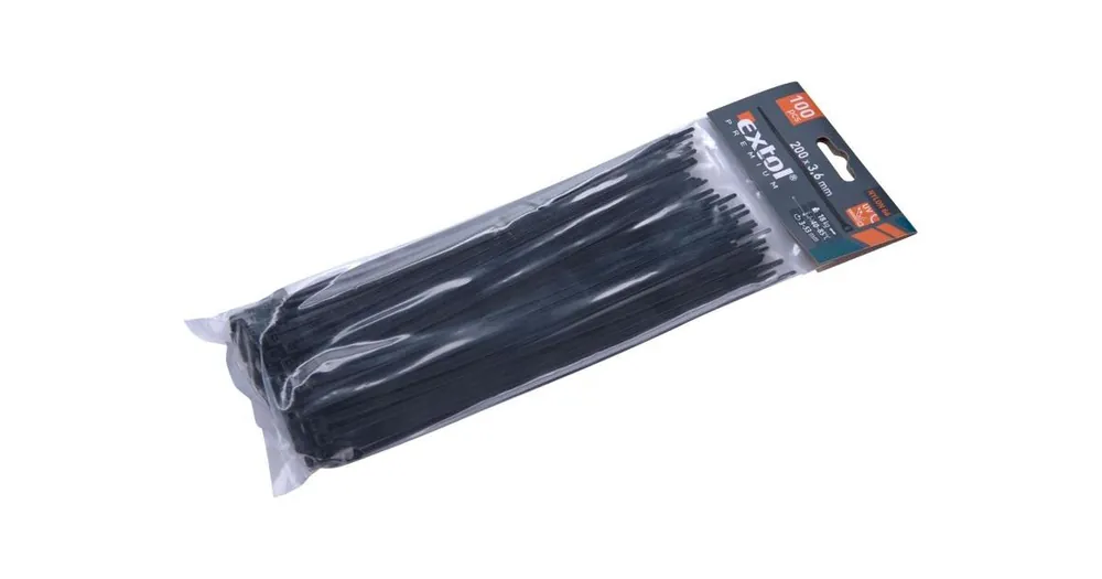 Billig EXTOL Kabelbinder schwarz, 200 x 3,6 mm, 100 Stück, Nylon PA66 8856156