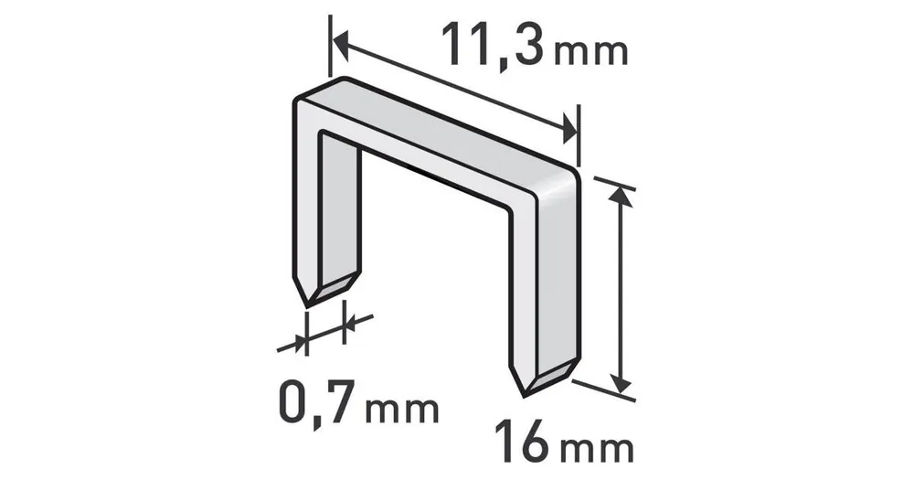 EXTOL-Klammern, Packung mit 1000 Stück, 16 mm, 11,3 x 0,52 x 0,70 mm 8852506 Garantierte Lieferung