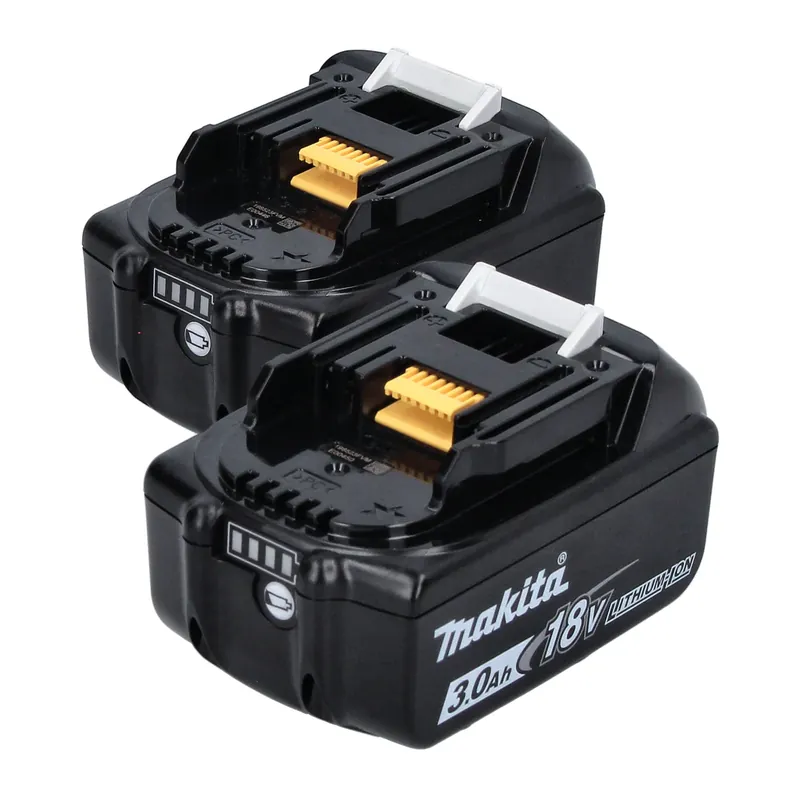 Makita BL 1830 B Li-Ion Akku Set 2x 18 V 3,0 Ah / 3000 mAh ( 2x 197599-5 ) mit LED Anzeige - original, kein Nachbau Garantierte Lieferung