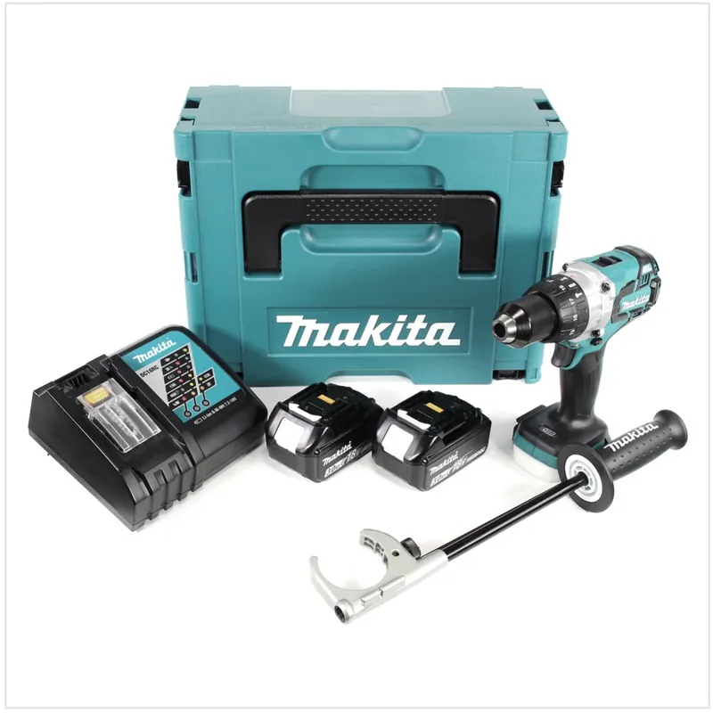Neu Makita DHP 481 RFJ 18V Akku Schlagbohrschrauber Brushless 115 Nm im Makpac mit 2x 3 Ah Li-Ion Akku und Schnellladegerät