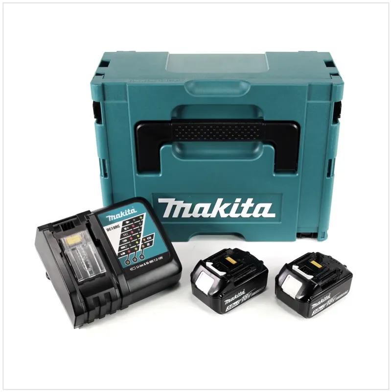 Markenprodukt Makita Power Source Kit 18V mit 2x BL1830B Akku 3,0Ah + DC18RC Ladegerät ( 196693-0 ) + Makpac