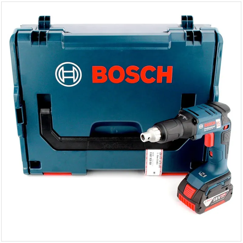 Bosch GSR 18 V-EC TE Akku Trockenbauschrauber 18V 25Nm Brushless + 1x Akku 6,0Ah + L-Boxx - ohne Ladegerät Direktkauf