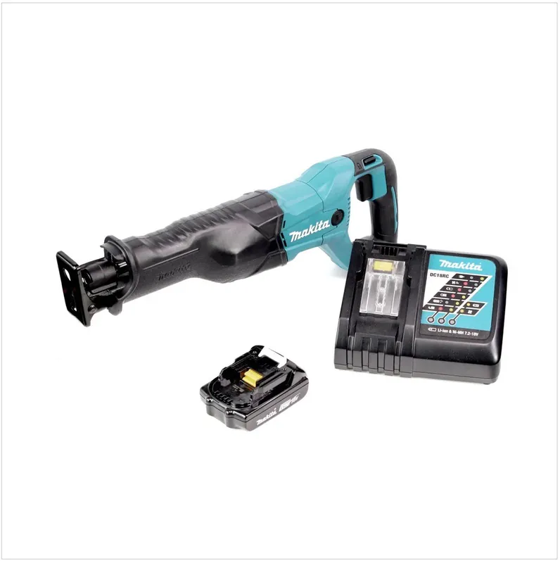 Makita DJR 186 18 V Li-ion Akku Recipro Säbelsäge mit 1,5 Ah Akku und DC 18 RC Ladegerät Geprüft