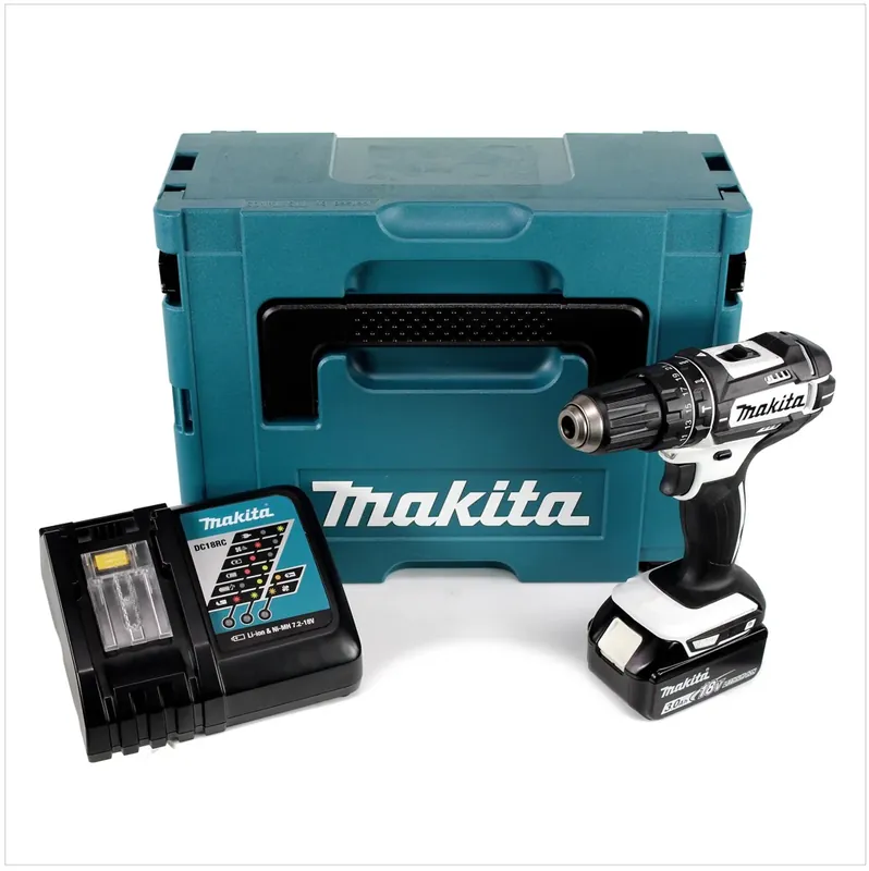Makita DHP 482 RF1J W Akku Schlagbohrschrauber 18V 62Nm + 1x Akku 3,0Ah + Ladegerät im Makpac Angebot