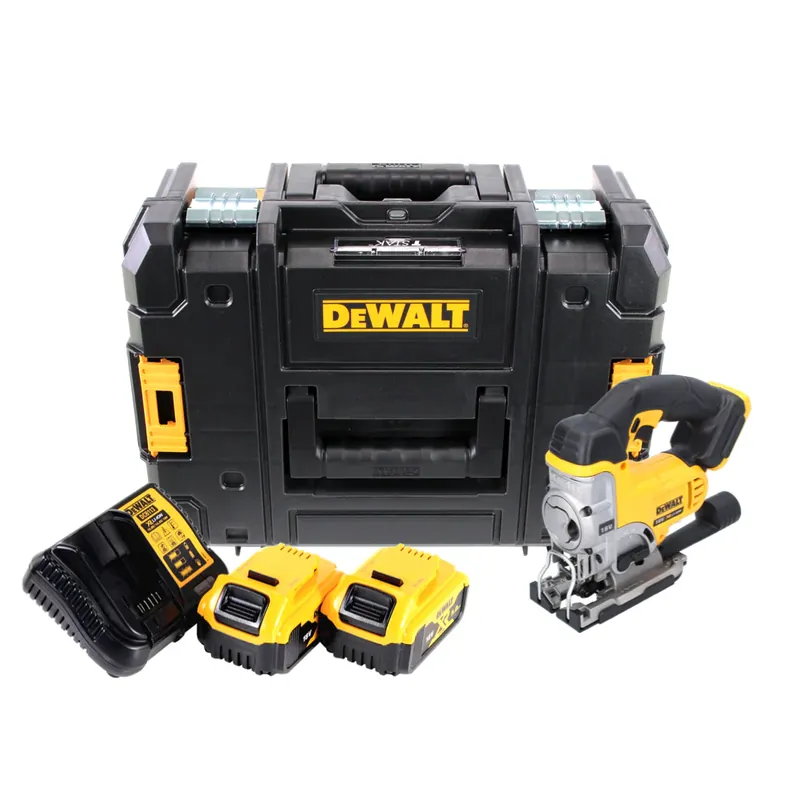 Must-Have DeWalt DCS 331 P2 Akku Stichsäge 18 V + 2x Akku 5,0 Ah + Ladegerät + TSTAK