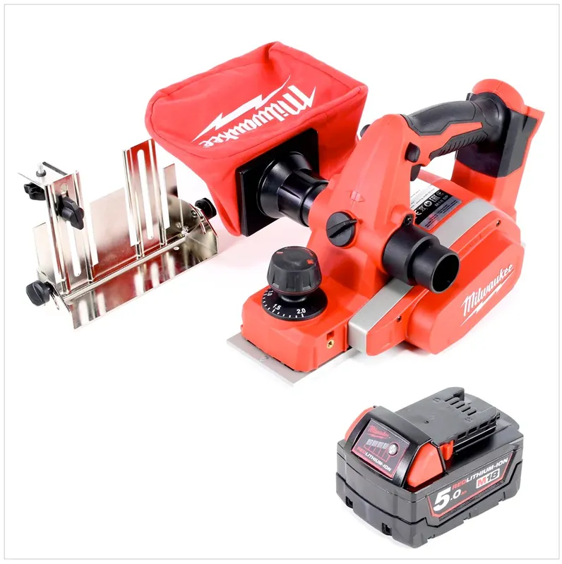 Preisknaller Milwaukee M18 BP - 501 18 V Akku Hobel + M18 B5 5,0 Ah Akku