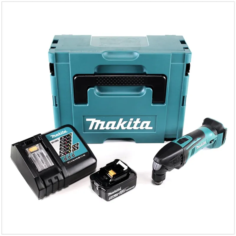 Top-Preis Makita DTM 50 RT1J 18V Li-Ion Akku Multifunktionswerkzeug im Makpac + 1x BL 1850 B 5,0 Ah Akku + 1x DC18RC Ladegerät