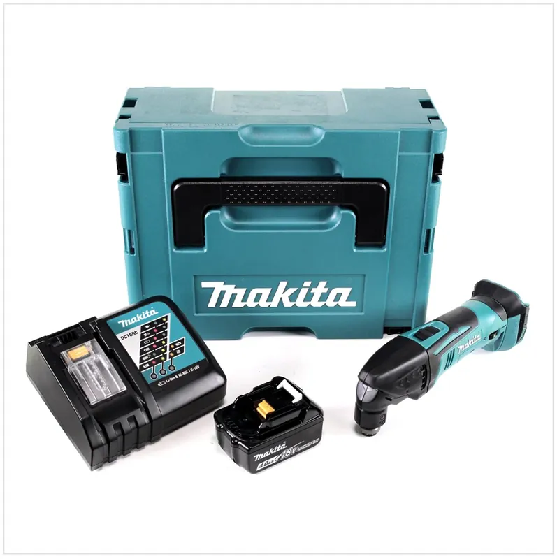 Schnäppchen Makita DTM 50 RM1J 18V Li-Ion Akku Multifunktionswerkzeug im Makpac mit 4 Ah Akku und Ladegerät