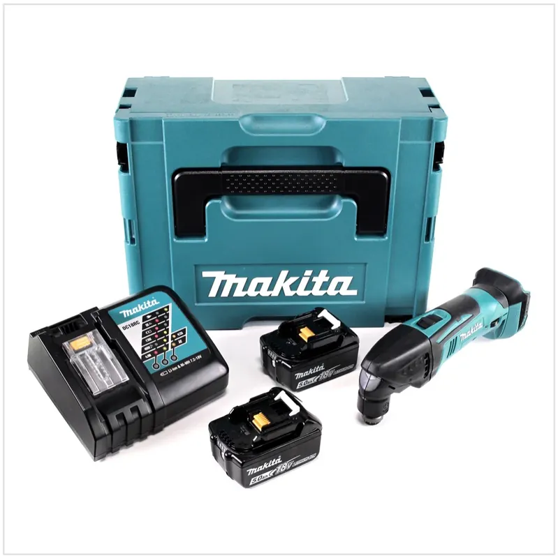 Makita DTM 50 RTJ 18V Li-Ion Akku Multifunktionswerkzeug im Makpac + 2x BL 1850 B 5,0 Ah Akku + 1x DC18RC Ladegerät Sonderangebot