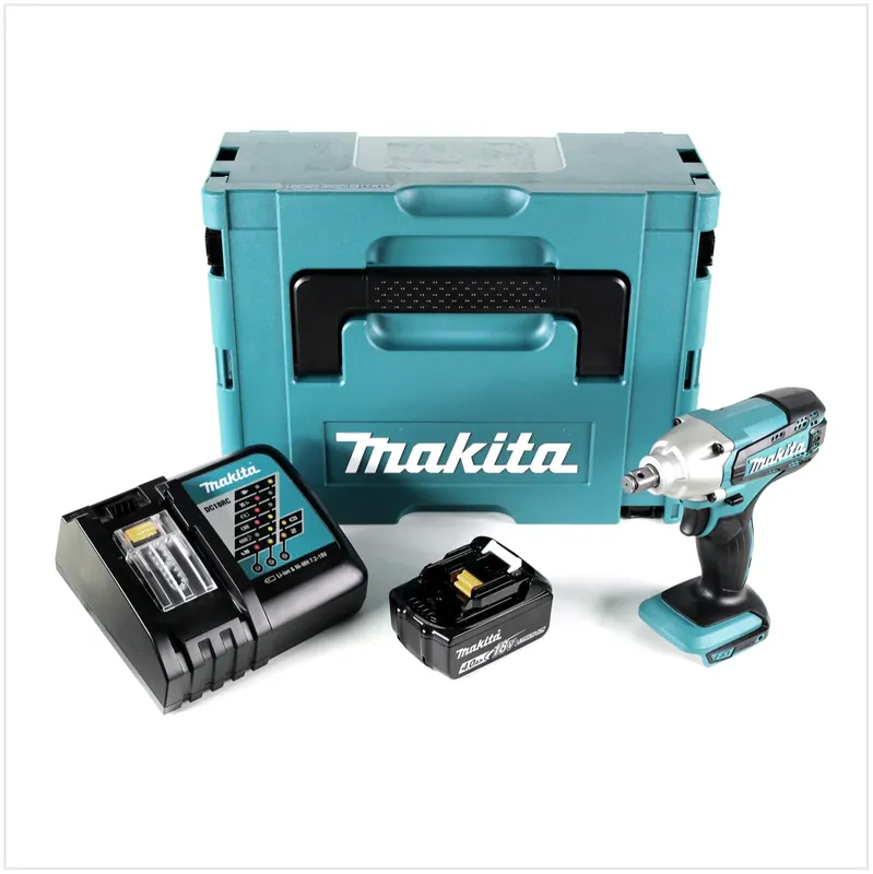 Neu Makita DTW 190 RM1J 18V Li-Ion Akku Schlagschrauber im Makpac - mit 1x BL 1840 B 4,0 Ah Akku mit LED - Anzeige, 1x DC 18 RC Schnell Ladegerät