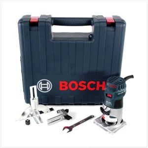 Bosch GKF 600 Professional Kantenfräse im Handwerkerkoffer mit Parallelanschlag und Führungshilfe ( 060160A100 ) Solange Der Vorrat Reicht