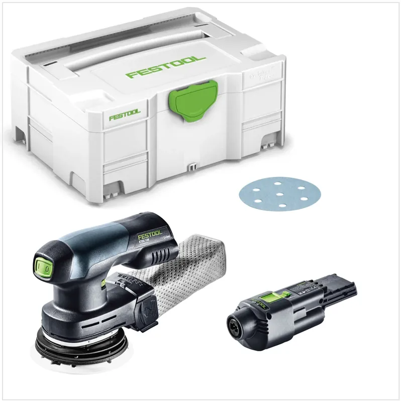 Neu Im Sortiment Festool ETSC 125 Akku Exzenterschleifer 18V 125mm brushless + 1x ACA 220-240/18V Ergo Netzadapter + Systainer