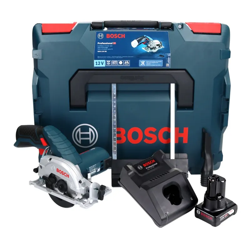 Bosch GKS 12V-26 Professional Akku Handkreissäge 12 V 85 mm + 1x Akku 6,0 Ah + Ladegerät + L-Boxx Neu