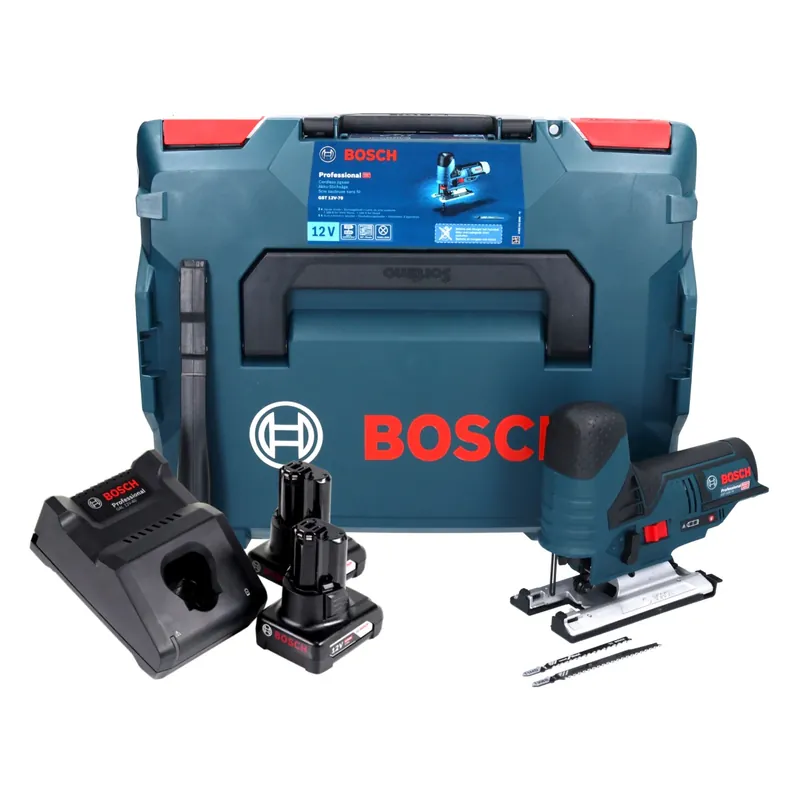 Neu Bosch GST 12V-70 Professional Akku Stichsäge 12 V + 2x Akku 6,0 Ah + Ladegerät + L-Boxx