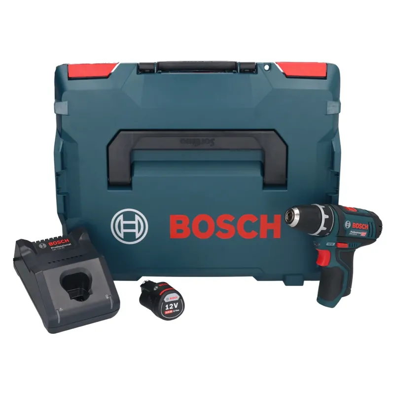 Bestpreis Bosch GSR 12V-15 Professional Akku Bohrschrauber 12 V 30 Nm + 1x Akku 3,0 Ah + Ladegerät + L-Boxx