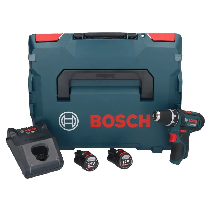 Abverkauf Bosch GSR 12V-15 Professional Akku Bohrschrauber 12 V 30 Nm + 2x Akku 3,0 Ah + Ladegerät + L-Boxx