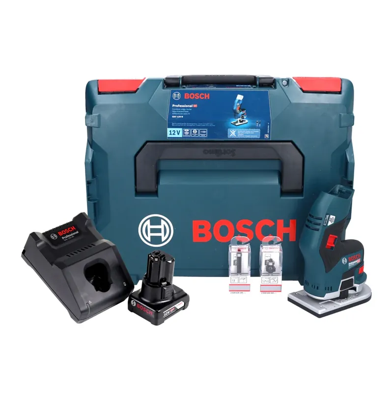 Sonderangebot Bosch GKF 12V-8 Professional Akku Kantenfräse 12V + 1x Akku 6,0 Ah + Ladegerät + L-Boxx