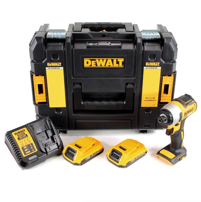 DeWalt DCF 787 D2 Akku Schlagschrauber 18V 1/4" 170Nm Brushless + 2x Akku 2,0Ah + Ladegerät + TSTAK Top-Angebot