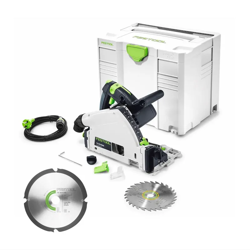 Zertifiziert Festool TS 55 REBQ-PLUS Tauchsäge 1200W 160 mm im Systainer ( 561551 ) + Extra Sägeblatt HW