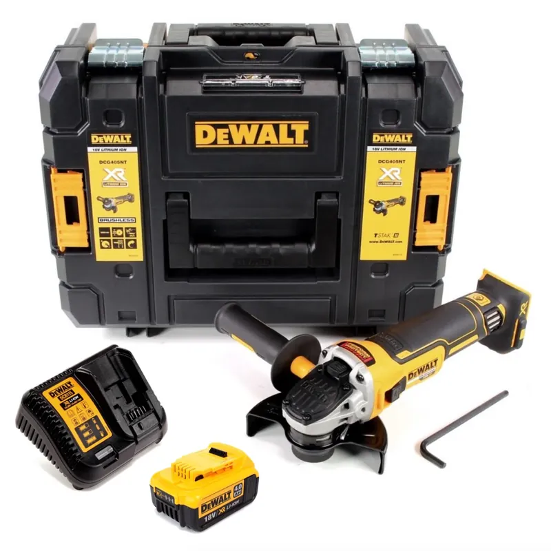DeWalt DCG 405 M1 Akku Winkelschleifer 18V 125mm Brushless + 1x Akku 4,0Ah + Ladegerät + TSTAK Neue Kollektion