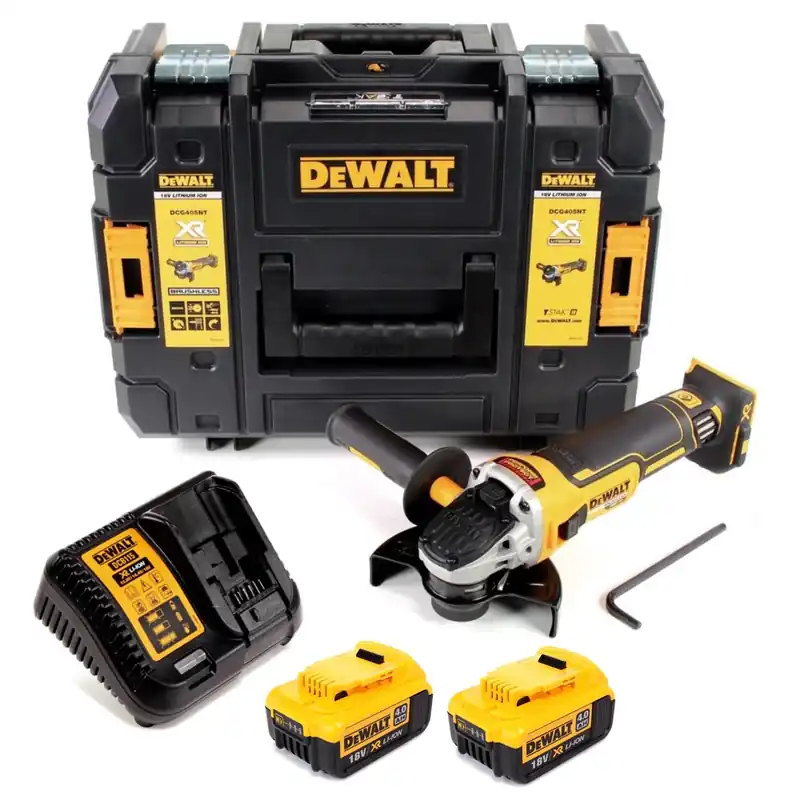 Begrenztes Angebot DeWalt DCG 405 M2 Akku Winkelschleifer 18V 125mm Brushless + 2x Akku 4,0Ah + Ladegerät + TSTAK