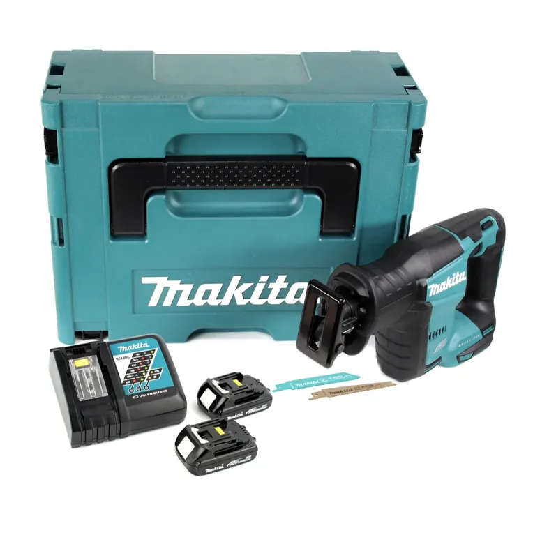 Sale Makita DJR 188 RYJ Akku Reciprosäge 18 V Brushless Säbelsäge im Makpac + 2x 1,5 Ah Akku + Ladegerät