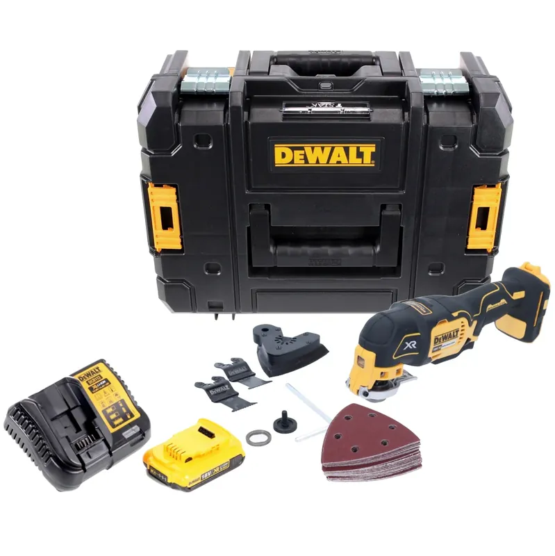 DeWalt DCS 355 D1 Akku Oszillierer Multitool 18 V Brushless + 1x Akku 2,0 Ah + Ladegerät + Zubehör + TSTAK Sale