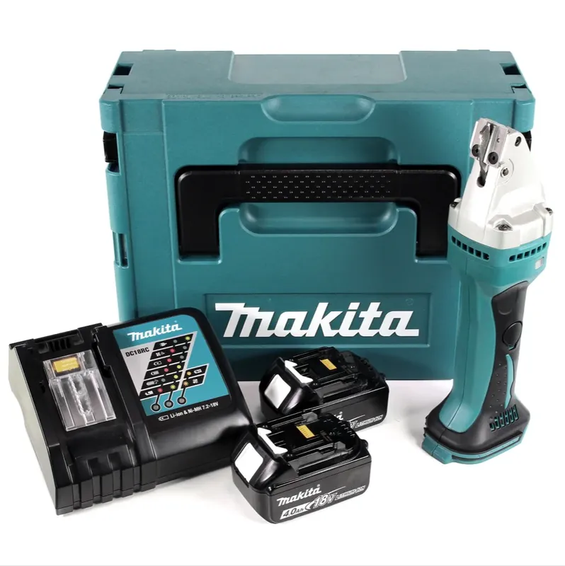 Expressversand Makita DJS 161 RMJ 18 V Li-Ion Akku Blechschere im Makpac + 2 x 4,0 Ah Akku + Ladegerät