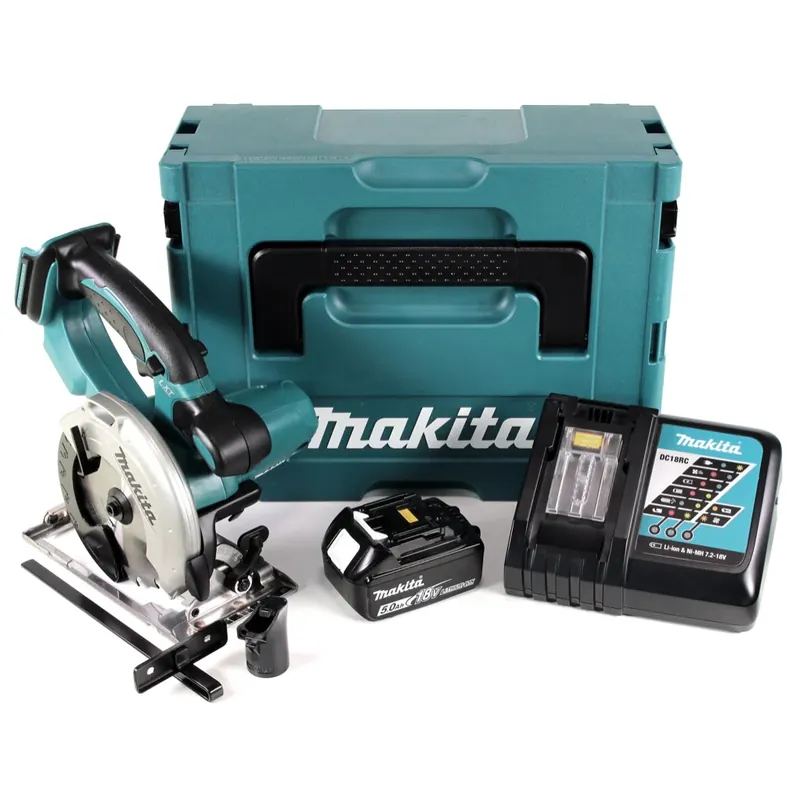 Günstig Makita DSS 501 RT1J 18V 136 mm Li-ion Akku Handkreissäge im Makpac + 1x 5,0 Ah Akku + Ladegerät