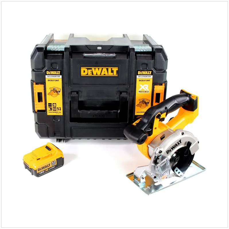 Letzte Chance Dewalt DCS 373 NT Akku Metall Kreissäge 18 V 140 mm + 1x Akku 4,0 Ah + Sägeblatt + TSTAK - ohne Ladegerät