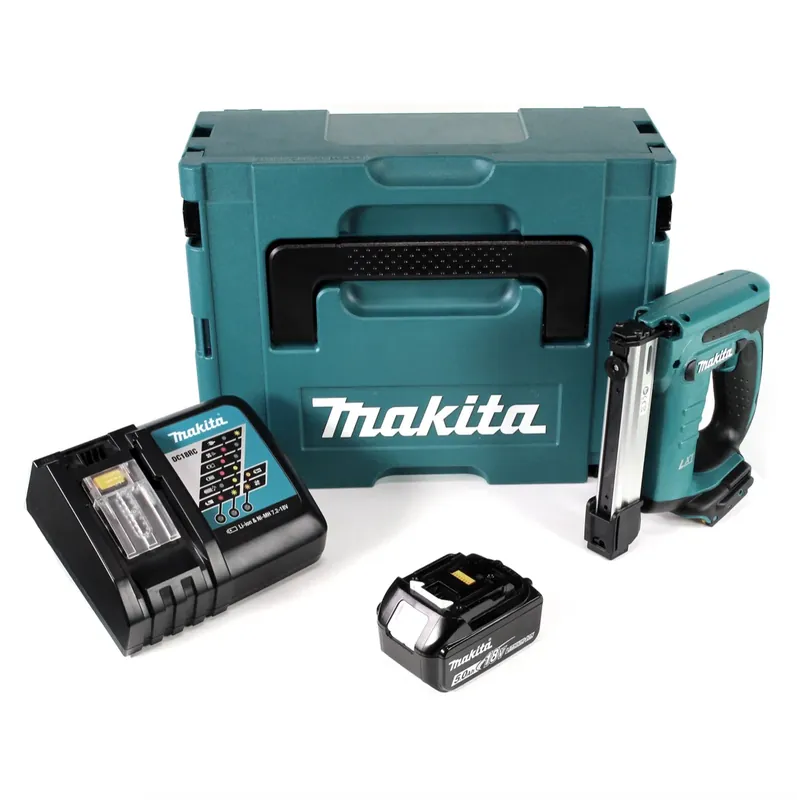Kracherpreis Makita DST 221 RT1J 18 V Li-ion Akku Tacker im Makpac + 1x BL 1850 B 5,0 Ah Li-Ion Akku + DC 18 RC Ladegerät