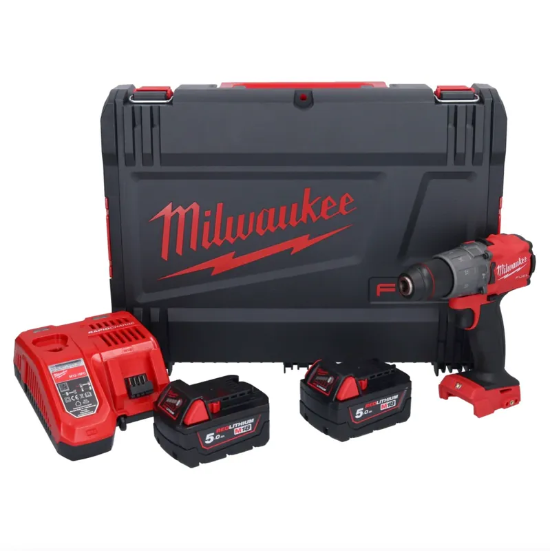 Milwaukee M18 FPD2-502X Akku Schlagbohrschrauber 18 V 135 Nm Brushless ( 4933464264 ) + 2x Akku 5,0 Ah + Ladegerät + HD-Box Neu
