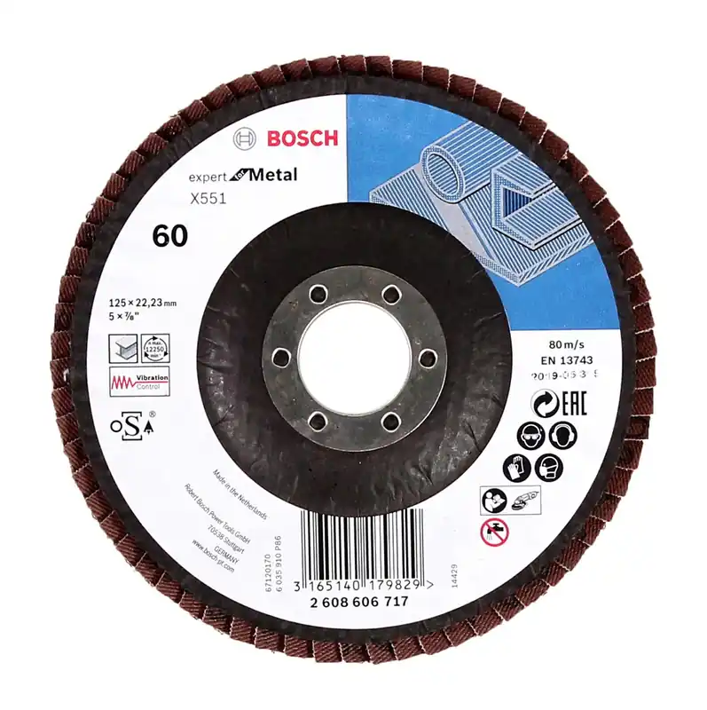 Neue Kollektion Bosch Fächerschleifscheiben X551 Expert for Metal 125mm, K60, 10 Stück ( 10x 2608606717 )
