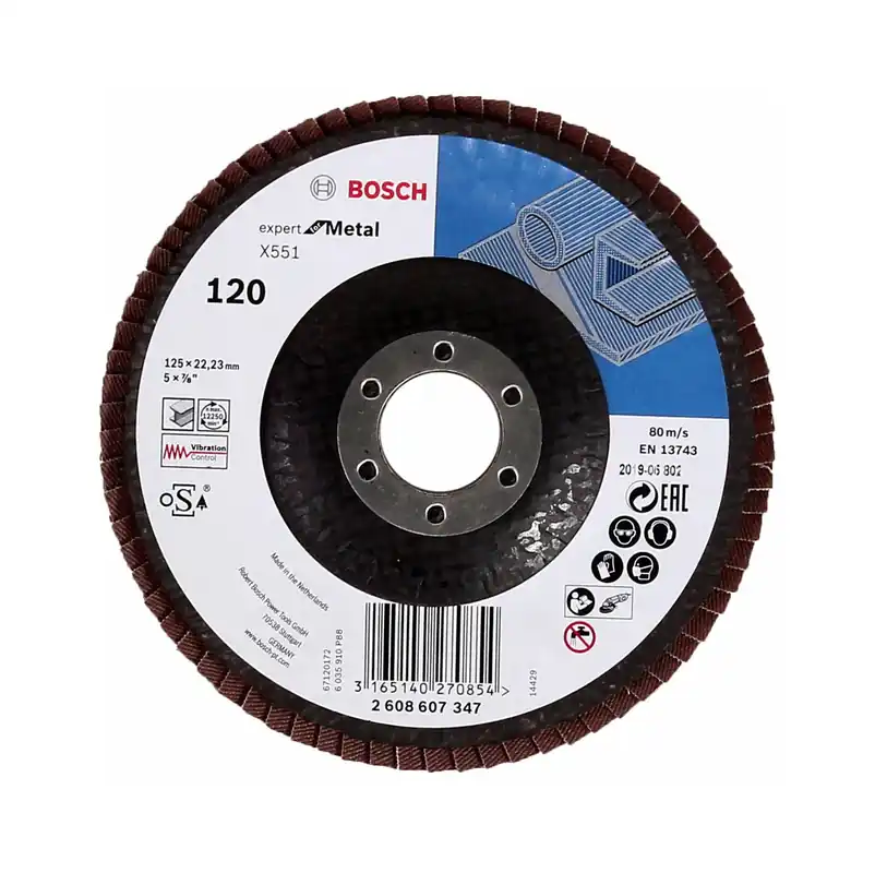 Direktkauf Bosch Fächerschleifscheiben X551 Expert for Metal 125mm, K120, 50 Stück ( 50x 2608607347 )