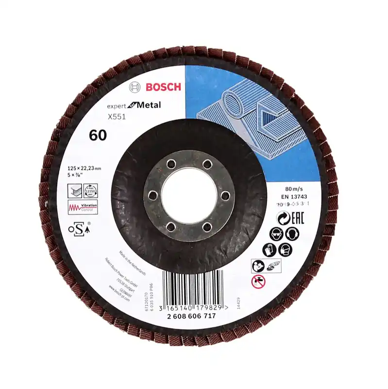 Bosch Fächerschleifscheiben X551 Expert for Metal 125mm, K60, 100 Stück ( 100x 2608606717 ) Sichere Zahlung