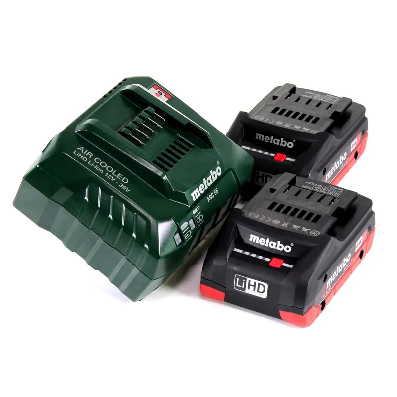 Metabo Akku Basis Set 18V mit 2x Akku LiHD 4,0Ah ( 625367000 ) + Ladegerät ASC 55 ( 627044000 ) Folgemodell vom ASC 30-36 Top-Angebot