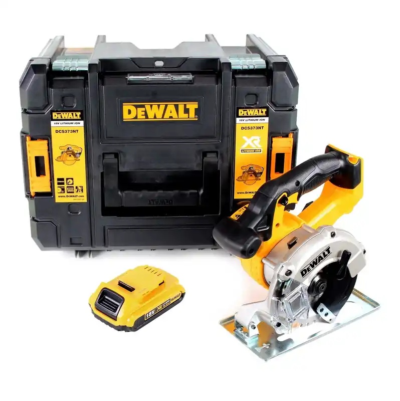 Bestpreis Dewalt DCS 373 NT Akku Metall Kreissäge 18 V 140 mm + 1x Akku 2,0 Ah + Sägeblatt + TSTAK - ohne Ladegerät