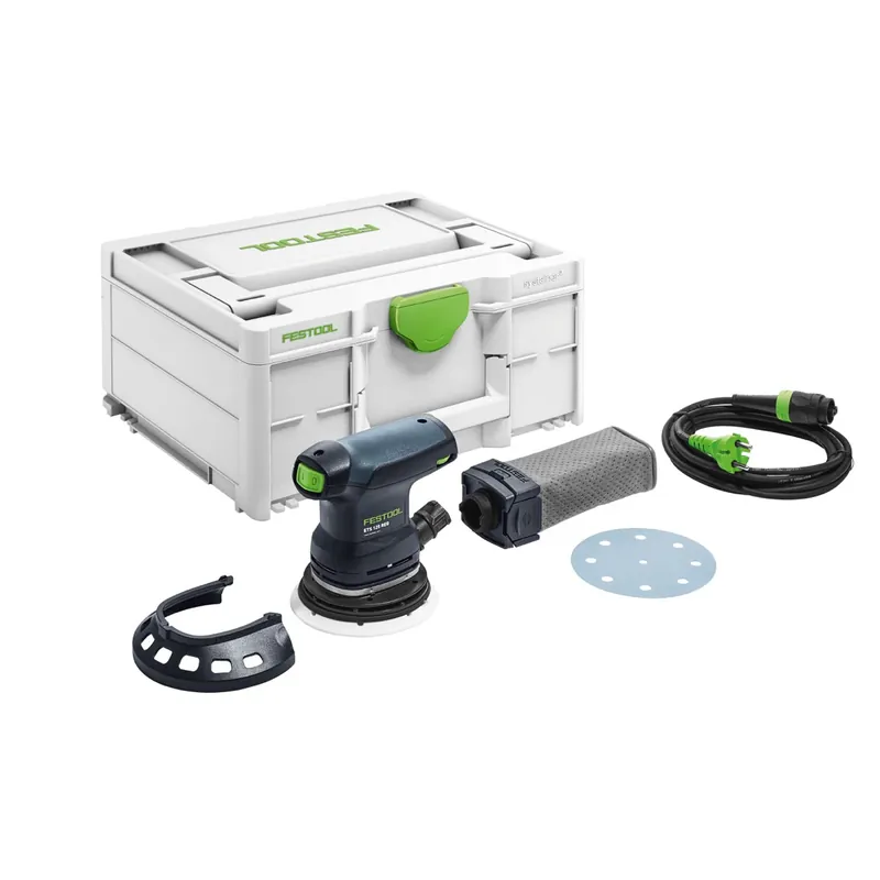 Sofort Bestellen Festool ETS 125 REQ-Plus Exzenterschleifer 250W 2mm Hub 125mm im Systainer + Zubehör ( 574636 ) + extra Staubfangbeutel