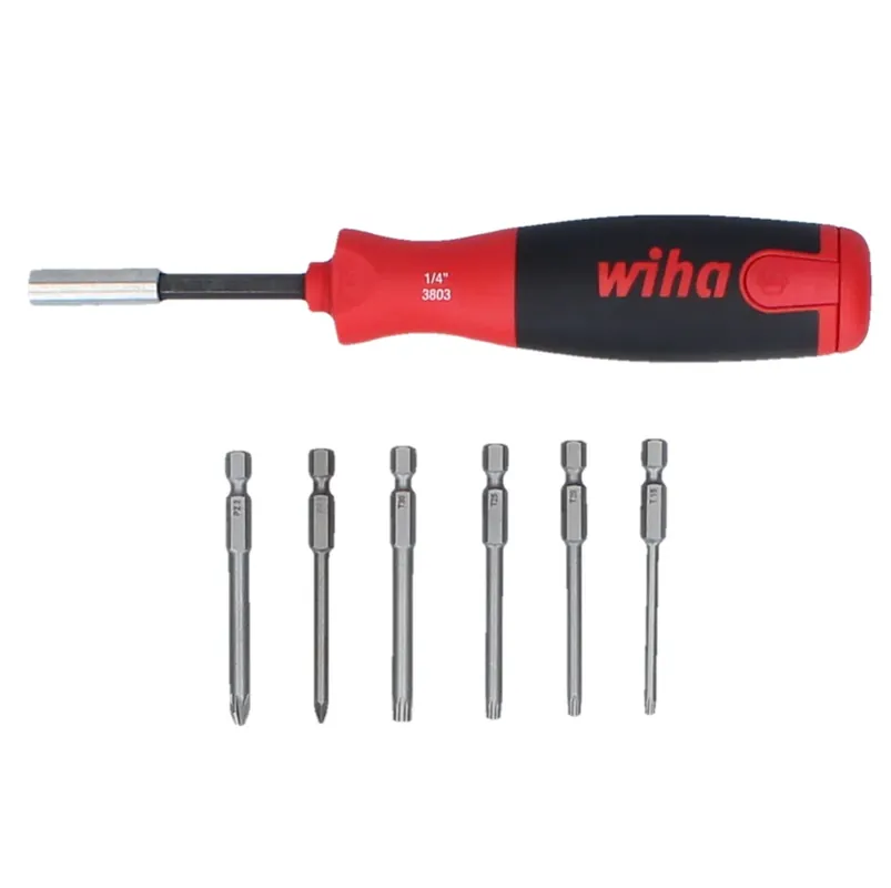 Wiha LiftUp Schraubendreher mit 6 Bit Magazin 1/4" 70 mm magnetisch ( 3803-01022 38590 ) Markenprodukt