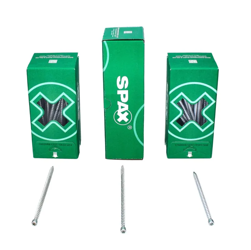 Rabatt SPAX IN.FORCE Schraube 8,0 x 450 mm 50 Stk. Torx T-STAR Plus T40 ( 1221010804505 ) Vollgewinde Zylinderkopf WIROX CUT Bohrspitze